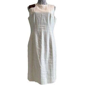 NWT lauren ralph lauren Cream,Linen & cotton dress, Colony CR, 12, dress
